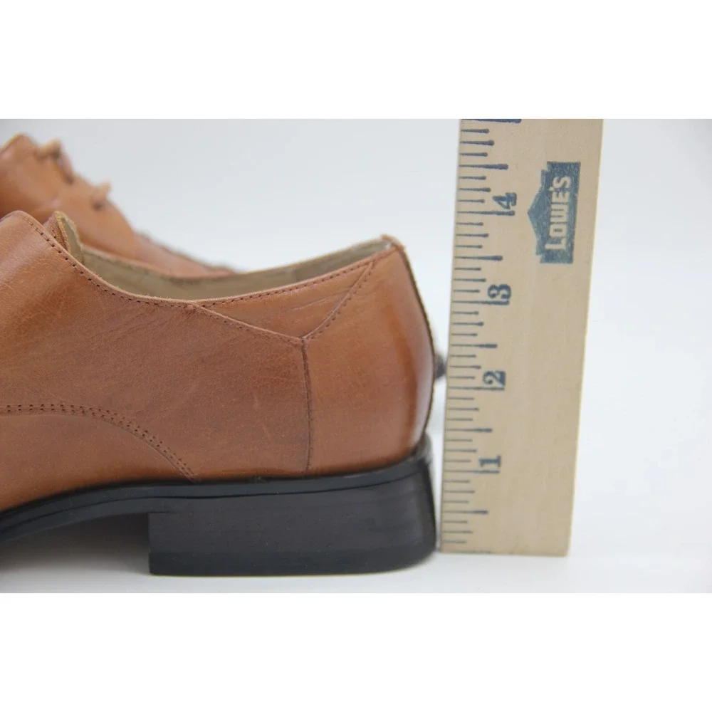 Giorgio V Dress Shoe Mens 7M Brown Leather Lace Up Square Toe Oxford